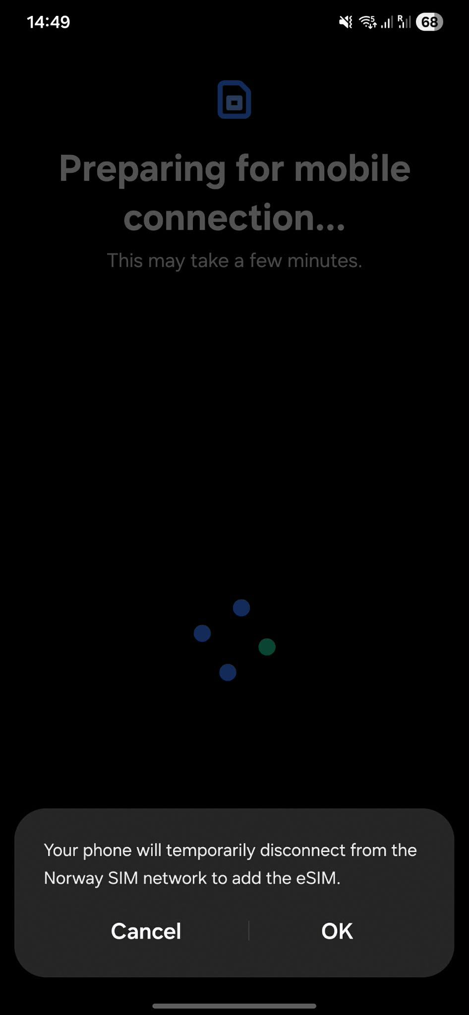 Passo 1 de ativação no Android