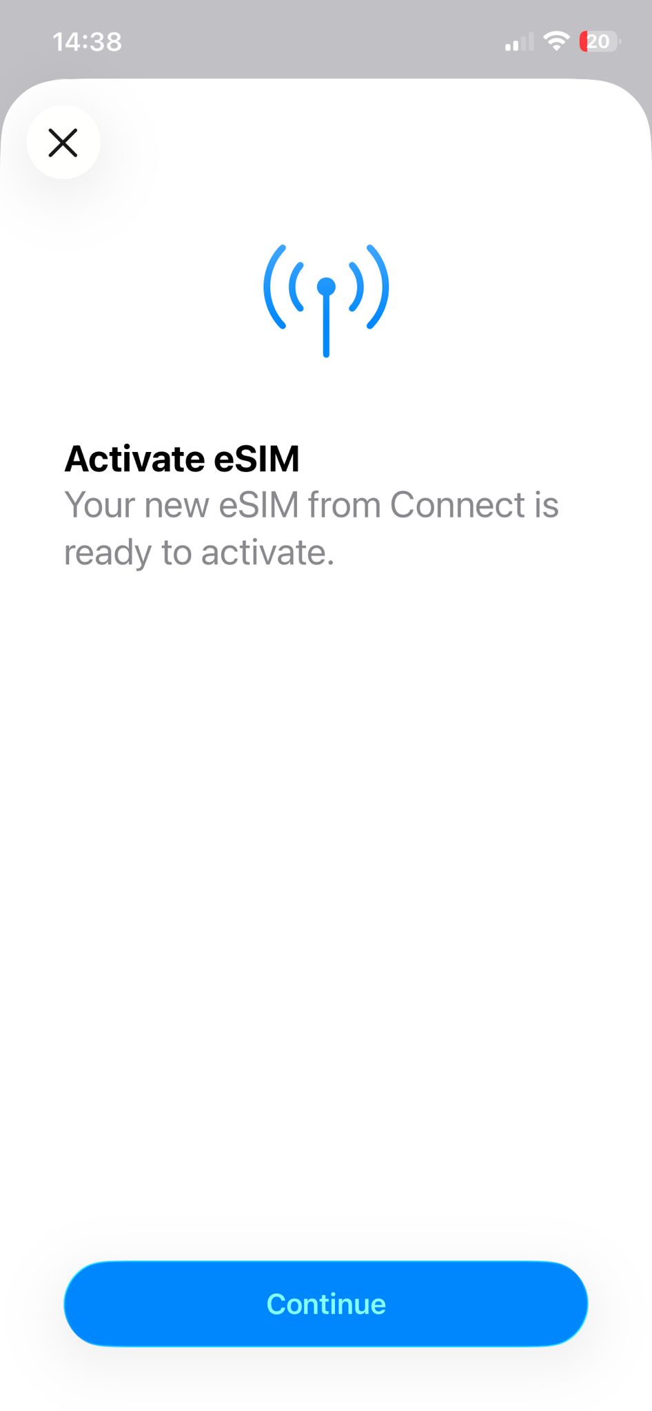 Passo 2 de ativação no iPhone
